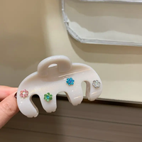 Jepit Rambut Korea Glitter Acetate Cloud 9cm Hiasan Bunga Kecil Berlian Imitasi Aksesoris Jepit Rambut Wanita Elegan untuk Sehari-hari