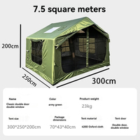 Tente de camping gonflable d'extérieur à grande capacité, résistante aux intempéries, avec moustiquaire haute densité anti-moustiques