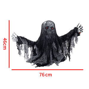 Décoration d'Halloween : Fantôme Tueur Suspendu, Contrôle Vocal, Animatronique, Yeux Lumineux Effrayants, Accessoire de Fête et de Maison Hantée, Meilleure Vente - Product Image 6