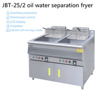 Qualité garantie, friteuse électrique commerciale OURUITE en acier inoxydable, 12KW, 380V, technologie de mélange huile-eau, 50L, modèle CE