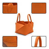 Sac fourre-tout en feutre recyclé écologique orange à bords pliés, panier de courses personnalisé avec logo, vente en gros, directement de l'usine