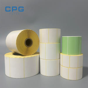Papier thermique sans phénol en gros d'usine, étiquette de transfert thermique de haute qualité, étiquette de code-barres 100*150, rouleau d'autocollants - Product Image 1