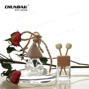中国热卖六角精油芦苇扩散器玻璃瓶霜香味扩散器瓶木帽