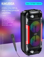KAKUSIGA Enceinte d'extérieur 4 pouces avec lumières, basses, portable, sans fil, double enceinte 4, son de fête RGB 5.2, barre de son