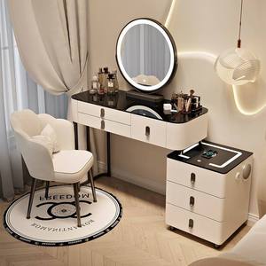 Nouvelle coiffeuse intelligente minimaliste moderne pour chambre à coucher, avec éclairage LED rose, meuble de maquillage pour la maison, 2026 - Product Image 2