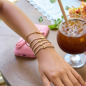 J & D 18K bracciale in acciaio inox piatto <span class=keywords><strong>oro</strong></span> Trendy classico impermeabile bianco zircone bracciale a catena - Product Image 3