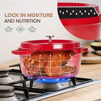 Oven aman dari aluminium, panci sup memasak makanan laut, Oven Belanda anti lengket