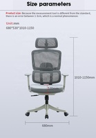 Chaise de bureau avec support lombaire 3D entièrement en mesh |   Chaise de bureau rotative transparente pour secrétaires, bureau, salle d'attente