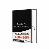 Panneaux solaires Aiko Neostar 3S54 Mono Glass Module AIKO-A-MCE54Mb 480W-495W, type N, ABC, double noir, photovoltaïques
