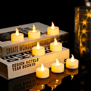 Bougie <span class=keywords><strong>LED</strong></span> sans flamme, petite, rouge et blanche, alimentée par piles, avec fonction clignotante pour les activités de fête - Product Image 1