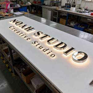 Enseigne Commerciale Lumineuse LED 3D Personnalisée pour Intérieur et Extérieur – Logo Mural Rétroéclairé pour Bureau - Product Image 3