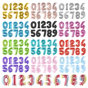 Vendita calda gigante 40 pollici numero 0-9 palloncino Foil stile americano <span class=keywords><strong>palloncini</strong></span> elio tutti i colori per la festa di buon compleanno Deco - Product Image 1