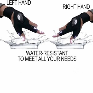 Guantes Impermeables con Linterna LED, Guantes sin Dedos con Linterna LED, Guantes con Linterna para Bicicleta y <span class=keywords><strong>Camping</strong></span>, Perfectos para Uso en Exteriores - Product Image 3