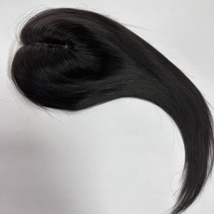 Envío Inmediato: Topper de Cabello Natural Personalizable para Mujer, 6x6 Pulgadas, Base de PU con Encaje HD y Parte Superior de Seda, Densidad Media - Product Image 5