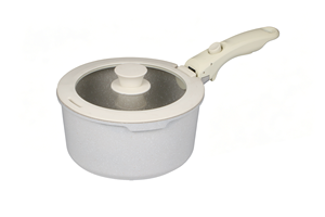 Ensemble de 6 casseroles en aluminium moulé sous pression avec revêtement antiadhésif en granit, poignée amovible en bakélite, compatible avec tous les types de cuisinières, avec couvercle en silicone - Product Image 2