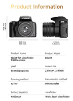 Appareil photo numérique professionnel DC207 68MP 4K 2,8 pouces avec transfert Wifi, zoom 28X, filtre, selfie, vlog, vidéo, compact, intelligent, reflex numérique pour enfants