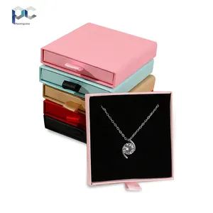 Jewelry box thin drawer jewelry box necklace box can be printed with customer logo many colors many sizes different printing pro