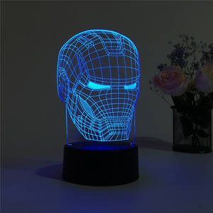 <span class=keywords><strong>Veilleuse</strong></span> LED <span class=keywords><strong>3D</strong></span> en acrylique <span class=keywords><strong>Marvel</strong></span> avec contrôle tactile et télécommande, design moderne, plusieurs couleurs de lumière - Product Image 4