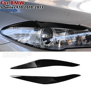1 Par de Cubiertas Decorativas para Faros Delanteros Negros para BMW Serie 5 F10 2010 2011 2012 2013, Adhesivos para Automóviles, Cubiertas Decorativas para Faros Delanteros - Product Image 1