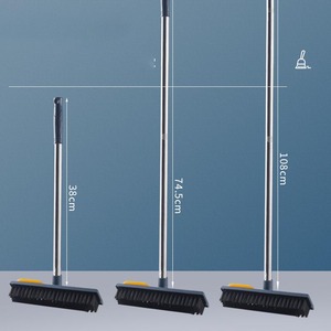 DS3517 Brosse à plancher à poils rigides 2 en 1 Brosse à gratter pour salle de bain Cuisine Carrelage Brosse à récurer pour sol avec long manche - Product Image 2
