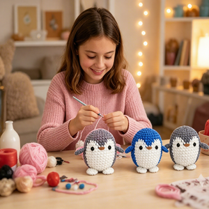 Kits de Crochet para Principiantes, Set de Hilos para Niños con Ganchos, Kit de Manualidades de Animales <span class=keywords><strong>Amigurumi</strong></span>, Kit Educativo de Regalo, Paquete de Crochet - Product Image 5