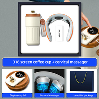 Neues Ideenprodukt Geschäftsgeschenke Individuelles Logo Edelstahl Kaffeebecher Nackenschutz Massagegerät Geschenkset 2 in Box Geschenksets