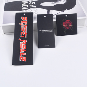 Venta al por mayor diseño negro prenda Swing Hany etiqueta etiquetas de papel personalizado 1000g 2000G etiqueta colgante gruesa - Product Image 5
