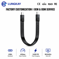 Câble USB4 FPC LUNG KAY 40 Gbit/s 240 W PD Charge Rapide Vidéo 8K Flexible Type C vers C pour SSD Portable MacBook OEM