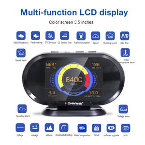 KW206 Escáner de Diagnóstico de Coche, Analizador de Motor ELM327 Eléctrico, Pantalla Frontal, ABS, 1 Año, Compatible con <span class=keywords><strong>Amazon</strong></span>, EBay, AliExpress, WISH - Product Image 2