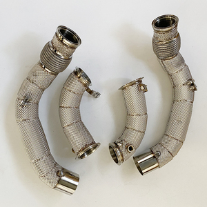 Tuyau droit en acier inoxydable avec pare-chaleur, collecteur d'échappement pour BMW F90 M5 M6 F9X avec OPF - Product Image 3