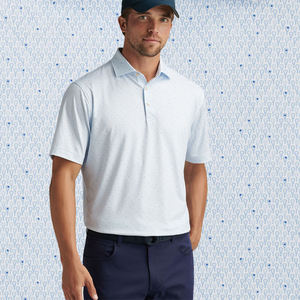 OEM broderie polyester spandex respirant régulier à manches courtes anti-rides imprimé polos de golf logo personnalisé - Product Image 2