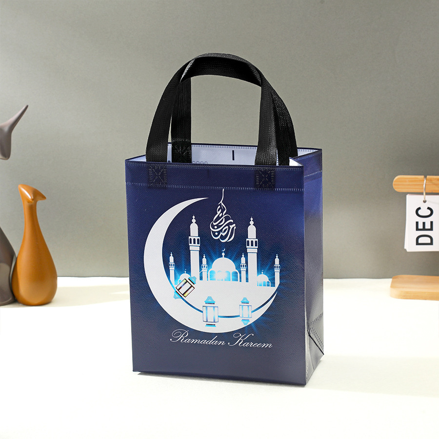 12 Pcs Eid Mubarak Gift Bags – Large Reusable Non-Woven Tote Bags With Handles For Ramadan