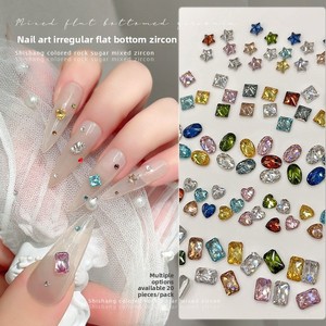 Accessori per Nail Art <span class=keywords><strong>Ying</strong></span> Meng con Zirconi Colorati e Strass, Forme Scintillanti: a Forma di Uovo, Cuore, Stella a Cinque Punte e Forme Irregolari - Product Image 3