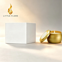 Bougie parfumée en cire de soja en boîte métallique dorée, marque privée, aromathérapie, luxe, cadeaux de mariage, parfum d'ambiance, vente en gros