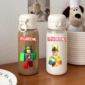 แก้วน้ำพลาสติกใสลายการ์ตูน <span class=keywords><strong>Roblox</strong></span> ขนาด 400/600 มล. พร้อมหลอดดูด ขวดน้ำลายหุ่นยนต์ DynaBlocks ของขวัญวันหยุดสำหรับเด็กผู้ชาย - Product Image 3