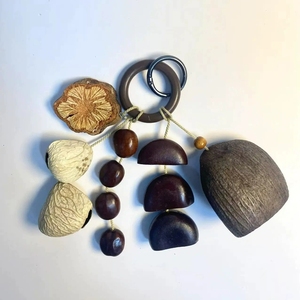 Wholesale Boho Natural Fruit Shell Bag Charm <b>Wind</b> <b>Chime</b> Keychain Ornament For Rustic Handicraft Souvenir - Product Image 2