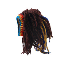 Gorro Rasta de Peluca para Hombre, Gorro Creativo, Reggae Savage, Pasamontañas de Pesca con Hilo, Ideal para Viajes Informales, Cumpleaños, Halloween