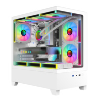 AntarcChill High Quality Micro-ATX 0.6mm SPCC Gaming Computer Case BTF White Transparent Tempered Glass Mid Tower