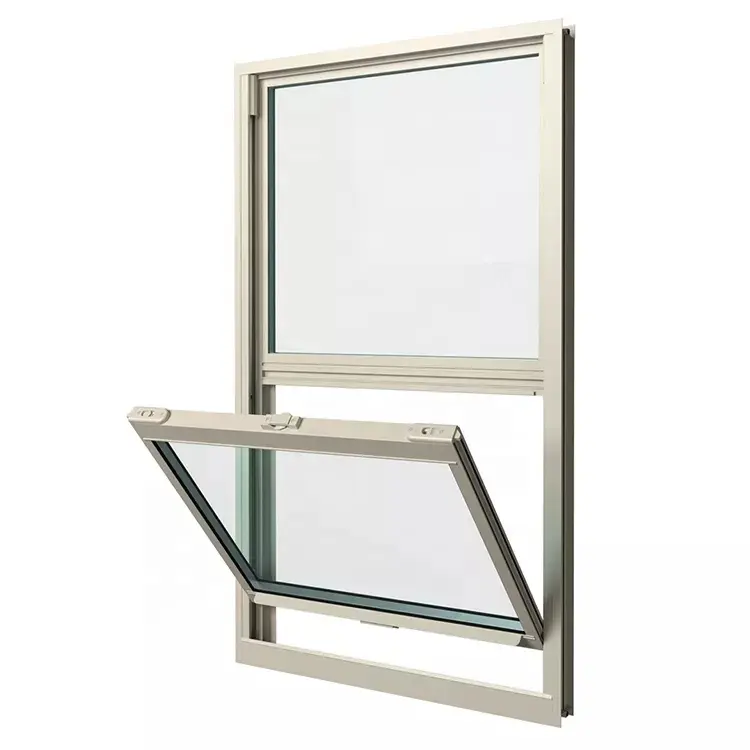 Thermoabschaltungs-Aluminiumrahmen doppeltes hängendes Fenster Schalldämmung doppelter Kühlergrill Glasvertikal-Schiebefenster
