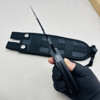 Outil multifonctionnel de survie en plein air - Tranchant et très durable - Couteau tactique droit pour la survie en milieu sauvage