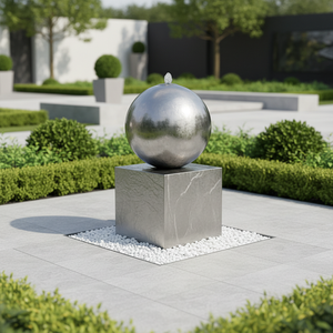 Grandes boules de <span class=keywords><strong>fontaine</strong></span> creuses en acier inoxydable, décoration paysagère extérieure, éclairage <span class=keywords><strong>solaire</strong></span>, design moderne, taille et couleur personnalisables - Product Image 1