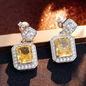 Bijoux en argent 925, boucles d'oreilles en zircon de luxe 2023, ensemble de bijoux en zircon pour femmes, zircon CZ, strass, boucles d'oreilles pour femmes - Product Image 5