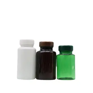 Transparent Amber Pet Plastic Bottle Food Grade Wide Mouth for Fish Oil Jelly Capsule Pill Health Product Stock