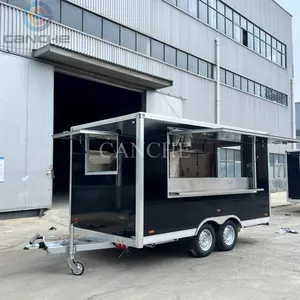 Carrito de Comida Eléctrico Cuadrado Negro para Helados, Remolque de Comida Móvil Personalizado, Precio de Fábrica - Product Image 1