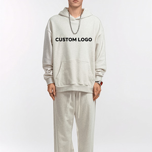 Sweat à capuche imprimé en coton français 100 % premium avec logo personnalisé, coupe ample, style streetwear, imperméable - Product Image 2