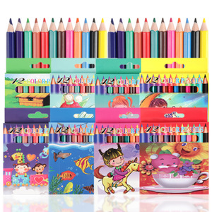 Set <span class=keywords><strong>di</strong></span> 12 Mini Matite Colorate in Scatola a Tema Cartone Animato - Kit <span class=keywords><strong>da</strong></span> Disegno per Bambini, Materiali Artistici Sicuri per Bambini e Principianti, Vendita all'Ingrosso - Product Image 1