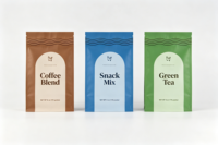 Sachet à épices réutilisable en film polyester de qualité alimentaire, avec fermeture éclair, pour thé et café, surface mate, transparent d'un côté