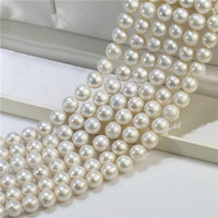 Feirun 10-11mm AA + froissé nucléées edison rond perles naturelles, grand stock de perles naturelles