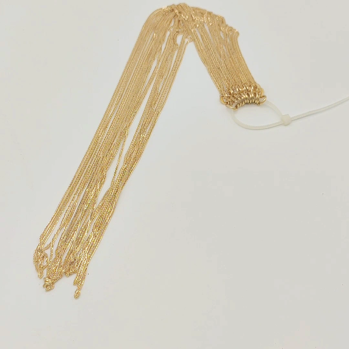 卸売1.1mm 18K小麦ソリッドゴールドチェーンAU750リアルゴールド