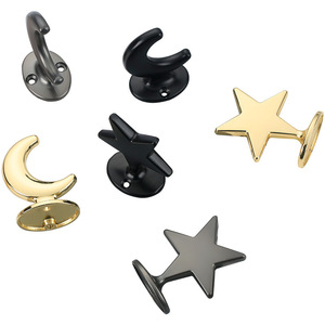 Leedis <b>Wall</b> Mounted <b>Hooks</b> Modern Rust Resistant Black And <b>Gold</b> Bathroom Towel Hanger With Star Design For Door Or <b>Wall</b> - Product Image 2